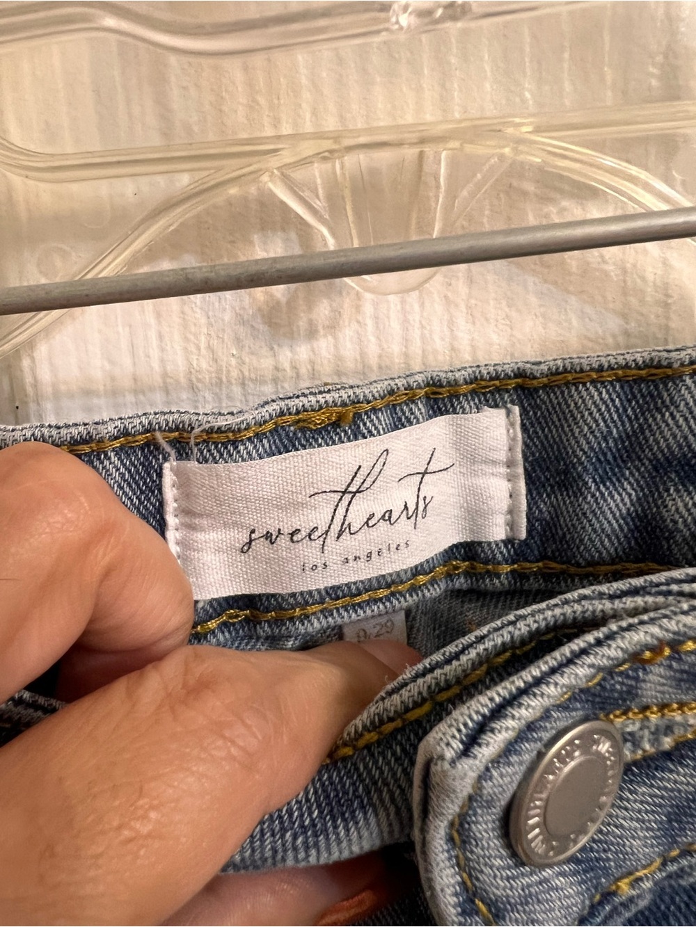 Sweethearts Los Angeles Flower Patchwork Light Wash Jeans Size 9/29 - Picture 8 of 12